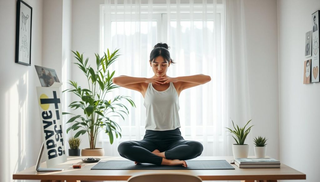 desk yoga poses